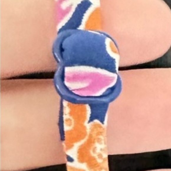 J. Crew Plunge bikini top in painted block print Size 3X Navy Orange Floral NWT - Picture 3 of 14